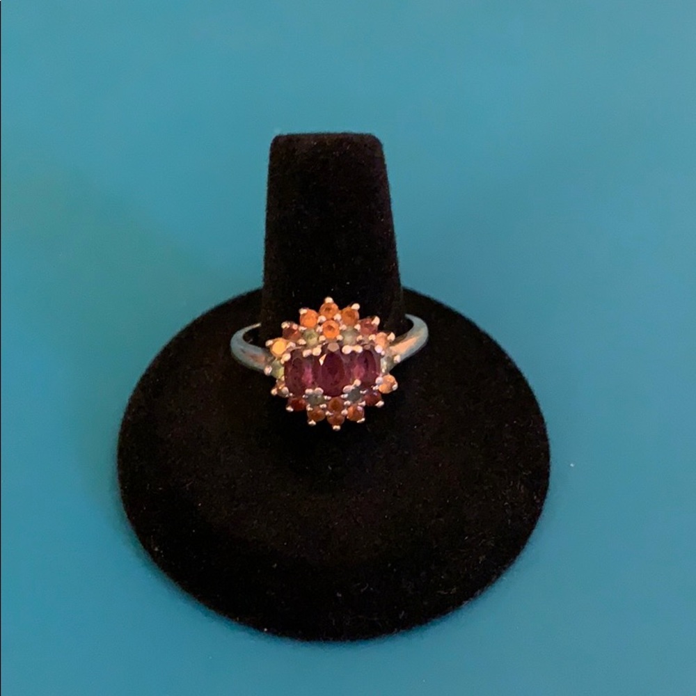 Vintage sterling silver and semiprecious ring